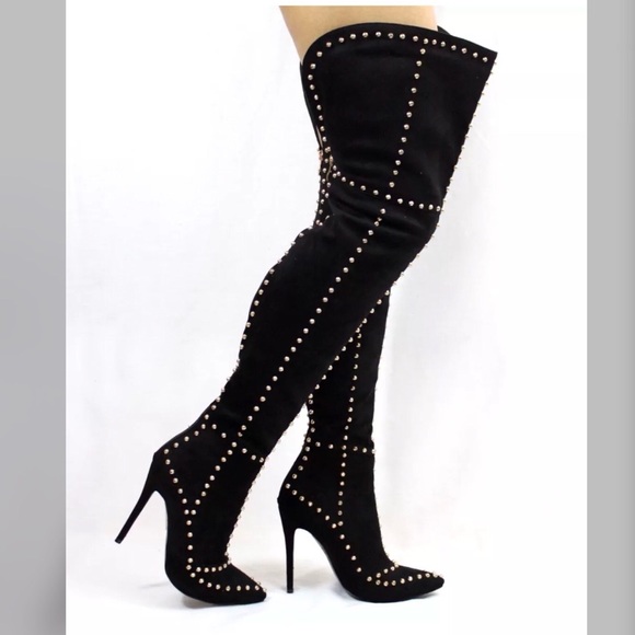 Shoes - Brand 🌟 New 🌟 Gold Stud Over the Knee Boots